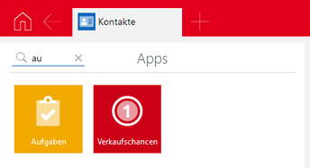 Der Screenshot zeigt das Suchfeld mit einem aktiven Suchbegriff und den dazu passenden Suchergebnissen.