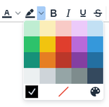 Das Screenshot zeigt die Farbpalette zum Anpassen der Hintergrundfarbe.