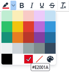 Das Fenster zeigt die Farbpalette zum Anpassen der Schriftfarbe. Die zuvor angelegte benutzerdefinierte Farbe wird hervorgehoben dargestellt.